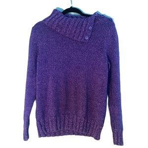 NWOT Croft & Barrow Purple Violent Button Sweater